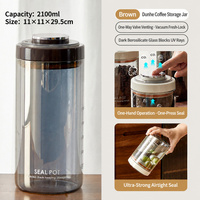 Conteneur de stockage de grains de café pour garde-manger, pot hermétique pour aliments secs, boîte multifonctionnelle en plastique sous vide à pression