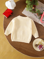 1 Pcs Custom Logo Weihnachten Baumwolle Herbst Winter Neugeborenes Kleinkind Jungen Mädchen Kleidung Baby Neutral Brokat Pullover