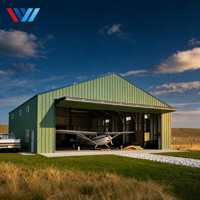 Hangars d'avions en acier sur mesure pour avions d'entreprise, structure assemblée avec finition anti-corrosion pour une longue durée de vie
