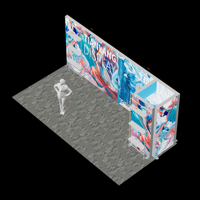 Panneau d'angle modulaire pour stand d'exposition, mur arrière multi-panneaux étendu, thème artistique double, sublimation par transfert thermique, léger