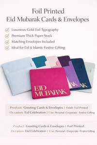 Kraft Printed Eid Mubarak Greeting Cards with Wallet Envelopes Premium Festive Paper <b>Stationery</b> for Eid <b>Gifts</b> - Product Image 6