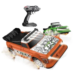 Zhiqu 장난감 2.4G RC 관성 차량 4WD 무료 휠 다이 캐스트 모델 원격 제어 장난감 고속 자동차 가벼운 어린이