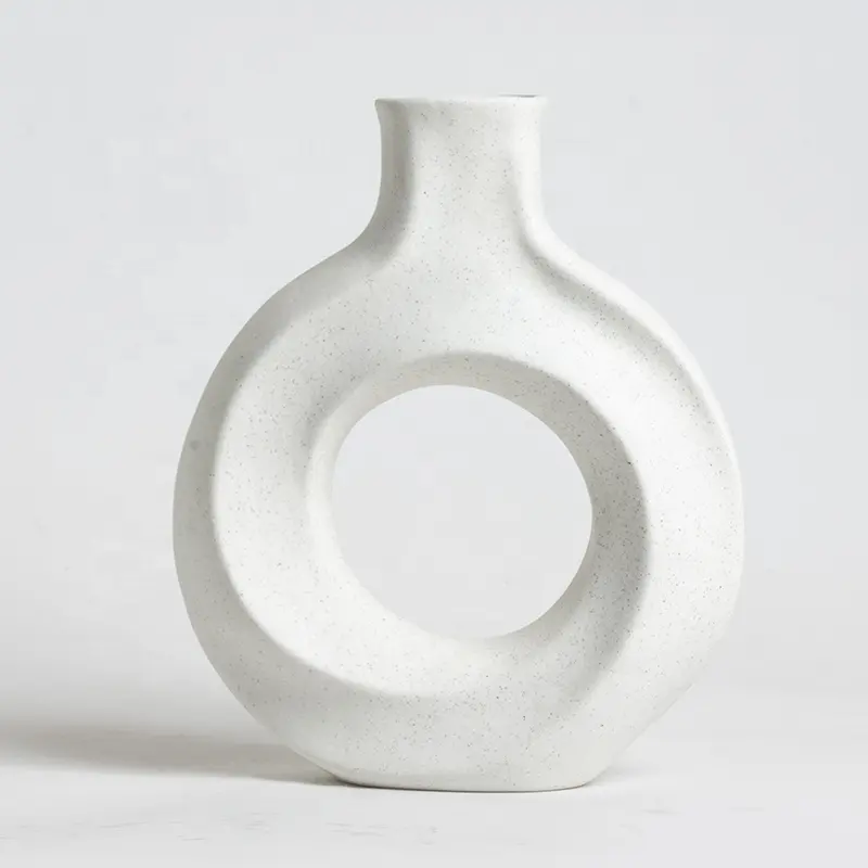 White Ceramic Vase for Pampas Grass Porcelain Flowers Vase Decor White Modern Home Decor Big hollow