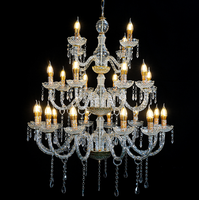 Fournisseur direct d'usine, nouveau lustre en cristal pour mariage, accessoires décoratifs dorés, lampes de mariage en fer forgé, lustre européen.