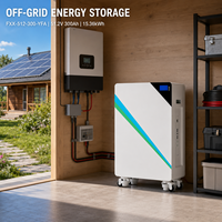 Batterie au lithium LiFePO4 51,2 V 300 Ah 15,36 kWh, pack de batteries de stockage d'énergie solaire avec BMS 200 A intégré, compatible avec Deye Growatt