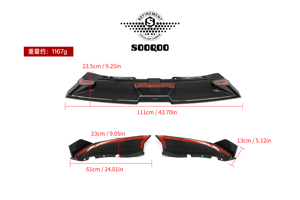 Set Splitter Anteriore in Fibra di Carbonio Prepreg Stile SQ per BMW <span class=keywords><strong>X5</strong></span> G05 G18 Pre-LCI 2019-2023, Stampaggio in Autoclave, 3 Pezzi - Product Image 3