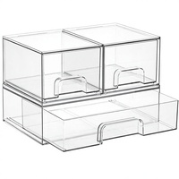Tiroirs de rangement empilables transparents en plastique pour salle de bain, capacité 10 kg, boîtes de rangement pour maquillage, rouges à lèvres, bijoux et sacs