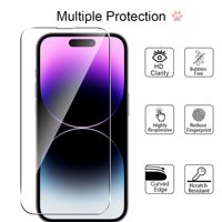 2 & 3 Pack Protecteur d'écran en verre trempé pour téléphone portable pour iPhone Protecteur d'écran pour iPhone 14 Protecteur d'écran 12 13 Pro Max