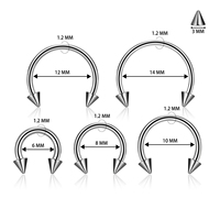 Venta al por mayor de joyería para piercing corporal de titanio ASTM F136: Piercings Daith, Spike, Horseshoe, Septum, Anillos de nariz, Pendientes Helix y para cartílago