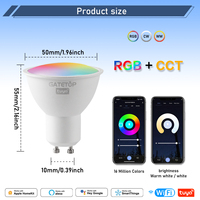 Lampe intelligente TUYA WIFI GU10 6W RGBW 85-265V avec effet de gradation, projecteur LED intelligent, contrôle Google Home Alexa, lumière intérieure