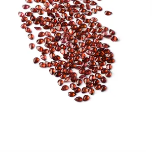 Wholesale loose gemstone Natural Garnet Stone customized Cut Transparent glass Crystal Pear shaped red garnet