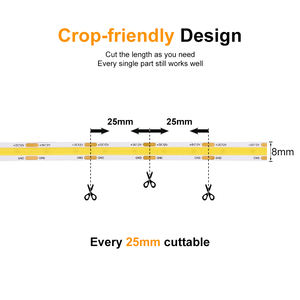 Bande <span class=keywords><strong>LED</strong></span> ESANN COB 480 <span class=keywords><strong>LED</strong></span> 12V 8mm de largeur 3000K Blanc chaud Bande flexible sans points Wi-Fi activé IP20 Éclairage de jardin - Product Image 5