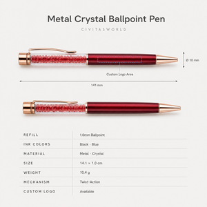Bolígrafo de Metal con Logotipo Personalizado, Bola de Cristal, Mecanismo Giratorio, Tinta Negra y Azul de 1.0 mm, Multicolor, Promocional, al por Mayor - Product Image 5