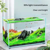 Aquarium intelligent moderne pour salon, petit, rectangulaire, ultra-blanc, en verre, écologique, pour betta, tortue, plantes aquatiques, bureau
