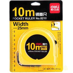 Deli Steel Tape Measure 10M 25mm Width Pocket Ruler Metric Automatic Blade Return - Product Image 1