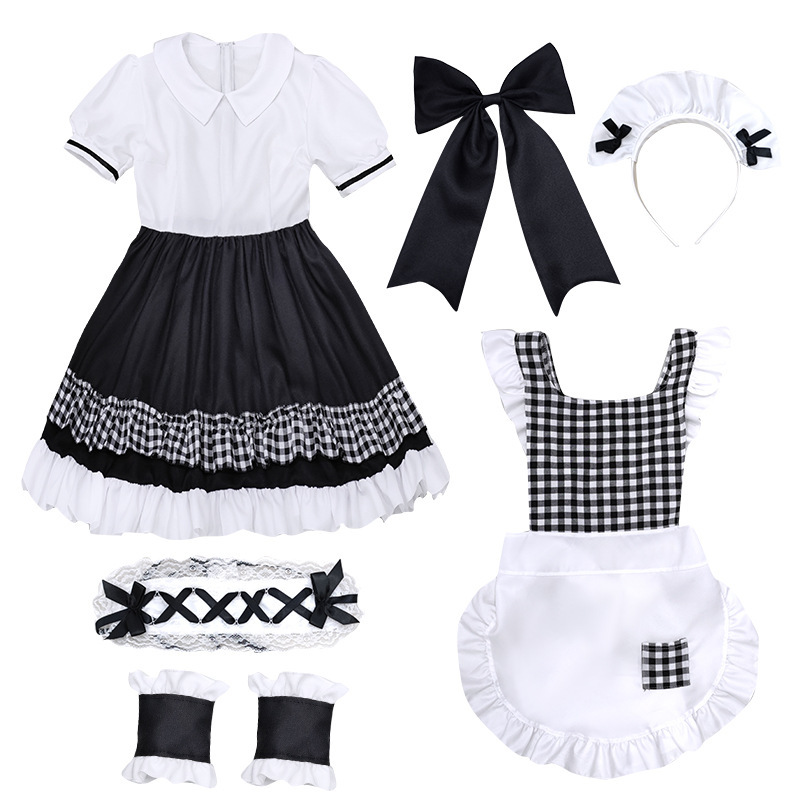 826 Black (Skirt, Apron, Bow, Bracelet, Headband)