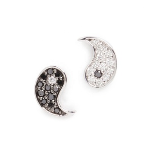 Yin <span class=keywords><strong>Yang</strong></span> — bijoux en argent Sterling 925, clou de boucle d'oreille, personnalisé, diamant CZ - Product Image 1