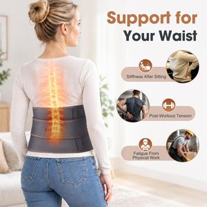 Ceinture de massage chauffante électrique sans fil rechargeable pour soulager les douleurs lombaires par vibration – Produits de massage - Product Image 2