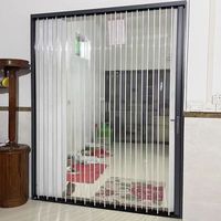 Porte de cuisine pliante accordéon avec panneaux en PC incassables et gain de place, matériau plastique, surface imperméable et finie