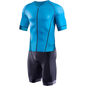 Venta al por mayor Pro Team hombres de manga corta Tri Suit Custom Racing Tri Cycling Skin Suit para ciclismo Swim Run - Product Image 2