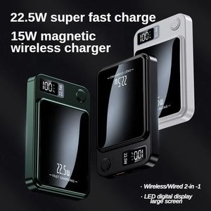 Magsafered ที่ชาร์จแบบพกพา5000มิลลิแอมป์ต่อชั่วโมง, พาวเวอร์แบงค์ขนาดเล็ก PD MAG ชาร์จเร็ว22.5วัตต์พกพาได้ปลอดภัยแสดงผล LED สำหรับ <span class=keywords><strong>iPhone</strong></span> 16 - Product Image 2