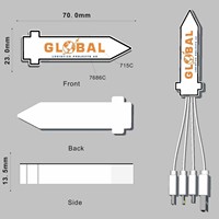 Câble de données USB 2.0 Type-C personnalisé avec design de dessin animé pour véhicule, marque OEM, en PVC, à charge rapide, conducteur en cuivre pour téléphone portable