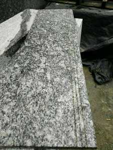 <strong>Factory</strong> Supplier Popular China Sea Wave Spray White Grey G4118 <strong>Granite</strong> Bullnose Stairs Tread and Countertop <strong>Slab</strong> Cheap Prices - Product Image 3