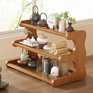 <b>Desktop</b> water cup rack, modern minimalist Chinese style antique display <b>shelf</b>, multi-layer tea set and teapot rack - Product Image 1