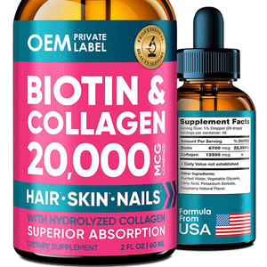 Gotas de Biotina para el Crecimiento del Cabello, Vitaminas para el Cabello, la Piel y las Uñas con Biotina y Colágeno, Suplemento Líquido de Biotina, Colágeno y Queratina - Product Image 1