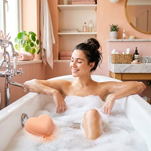 Bombas de Baño Efervescentes en Forma de Durazno Hechas a Mano al por Mayor OEM, Aroma Dulce y Jugoso, Set de Regalo de 6 Piezas para Spa Relajante, Personalización OEM ODM - Product Image 4
