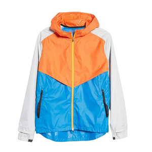 Chaqueta Cortavientos para Hombre con Bloques de Color, Estilo Deportivo, Naranja, Azul, Gris, Recubrimiento de PU, Ropa de Invierno, Logotipo Frontal, Transpirable - Product Image 2
