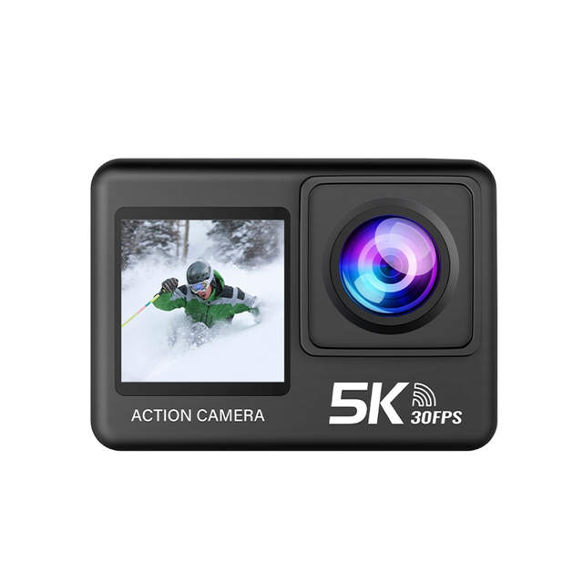 5K Action Camera 30M Waterproof Dual Screen 2.0" Touchscreen EIS Anti-Shake WiFi Sports Cam 4K Ultra HD Video Recording