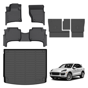 Juego Completo de Alfombrillas de Lujo Personalizadas para el Respaldo del Asiento y el Suelo del Coche, Alfombrilla para Maletero y Protector de Carga para Porsche Cayenne 958 2011-2018 - Product Image 1