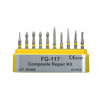 Kit de fraises diamantées dentaires FG RA pour pièces à main haute et basse vitesse, pour le polissage des couronnes et des cavités, 7-10 pièces