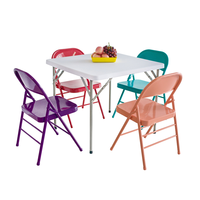 Table carrée en vente chaude, prix le plus bas, ensemble de table à manger gain de place, 4 chaises