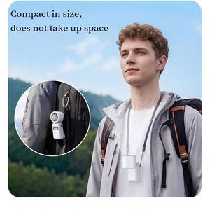 Super Mini Portable Handheld Semiconductor Cooling <b>Foldable</b> <b>Desk</b> Neck Fan Turbo Rechargeable Digital Display Pocket Size Usb - Product Image 2