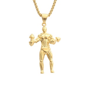 <b>Titanium</b> Steel Fitness Dumbbell Pendant Men Stainless Steel Themed Charm Gift Jewelry Summer 2021 - Product Image 4