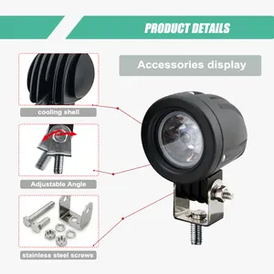 Auto Motorcycle Accessories 12v 24v Led Work Light 2.2inch 10w Led Work Lamp LED Headlight For Motorcycle Lighting System