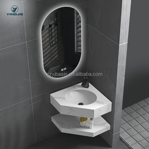 <span class=keywords><strong>Colonne</strong></span> en pierre frittée sur pied, lavabo en céramique intégré sans joint, meuble <span class=keywords><strong>de</strong></span> <span class=keywords><strong>salle</strong></span> <span class=keywords><strong>de</strong></span> <span class=keywords><strong>bain</strong></span> personnalisé - Product Image 3