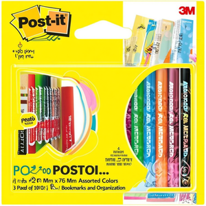 Marcadores de notas adhesivas de 25 mm x 76 mm, colores surtidos, 3 blocs de 100 hojas para marcar páginas y organizar - Product Image 3