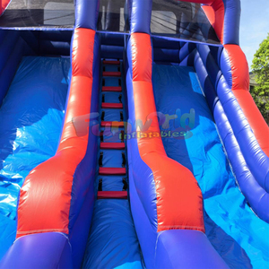 Tobogán inflable comercial de doble cara para eventos al aire libre, castillo inflable para niños, tobogán inflable azul seco para fiestas - Product Image 6