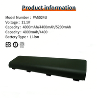 Batterie d'ordinateur portable PA5023U d'origine pour Toshiba P/N PA5024U-1BRS PA5023U-1BRS PA5025U-1BRS PA5026U-1BRS PA5027U-1BRS