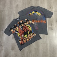 DUAA 2026ss T-shirt en coton à manches courtes, coupe ample, délavé, effet vieilli et déchiré, style vintage, avec lettrage, mode urbaine transfrontalière