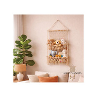Organisateur de jouets en macramé pour hamac |   Rangement mural pour peluches |   Décoration de chambre d'enfant et de crèche, suspension murale en macramé