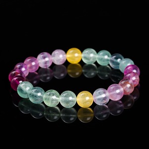 สร้อยข้อมือหินฟลูออไรต์สีม่วง 5A สำหรับพัฒนาจิตวิญญาณ ลูกปัดคริสตัลบำบัด ช่วยในการทำสมาธิ สร้อยข้อมือยืดหยุ่นปรับได้ - Product Image 6