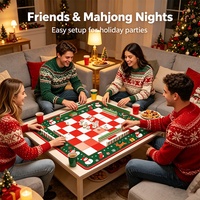Nouveau tapis de mahjong de Noël en caoutchouc naturel antidérapant, personnalisé, imperméable et silencieux pour la maison, vente en gros