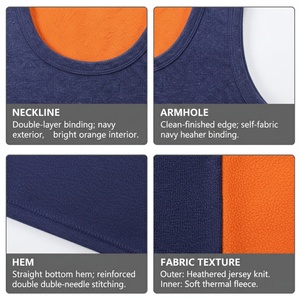 Camiseta deportiva sin mangas para hombre, con logo personalizado, azul, con nervaduras, TKAN992D, de secado rápido, de algodón, para culturismo, talla grande, precio bajo. - Product Image 2