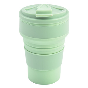 <span class=keywords><strong>Madou</strong></span> 350Ml Camping Portable pliable réutilisable boisson café thé eau tasse avec couvercles pliable en Silicone voyage tasse - Product Image 4