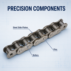 Cadena de Rodillos Estándar ANSI 80-1 ISO/DIN 16A-1, Cadena de Transmisión de Precisión para Transportadores de Restaurantes, Marca <span class=keywords><strong>Gete</strong></span>, Resistencia a la Tracción de 69.4kN - Product Image 2