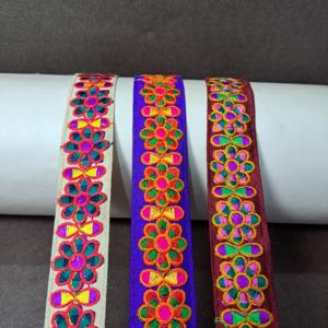 Premium fantaisie fil broderie dentelle garniture longue durée qualité pour mariée Lehenga Blouse décoration accessoires de mode - Product Image 1